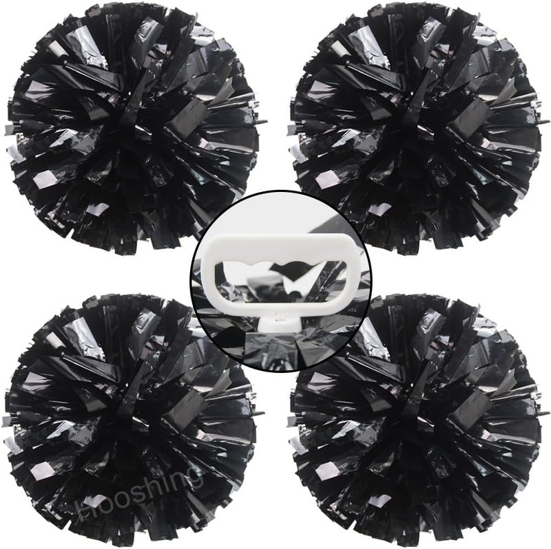 Hooshing 4PCS Pom Poms Cheerleading with Finger-Friendly Handle for Cheering Squad & Dance Team - Image 1